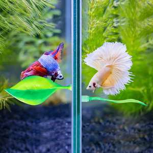 Kunstmatige Plant Blad <span class=keywords><strong>Fish</strong></span> Tank Decor Siliconen Simulatie Betta Hangmat Vis Rest Bed Tropische Aquaria Decoratie Accessoires - Product Image 6