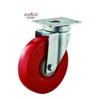 Roulettes en polypropylène (PP) de style coréen, haute pureté, rouges, en PVC/PU, de 3, 4 et 5 pouces, pour machines industrielles, conformes aux normes internationales