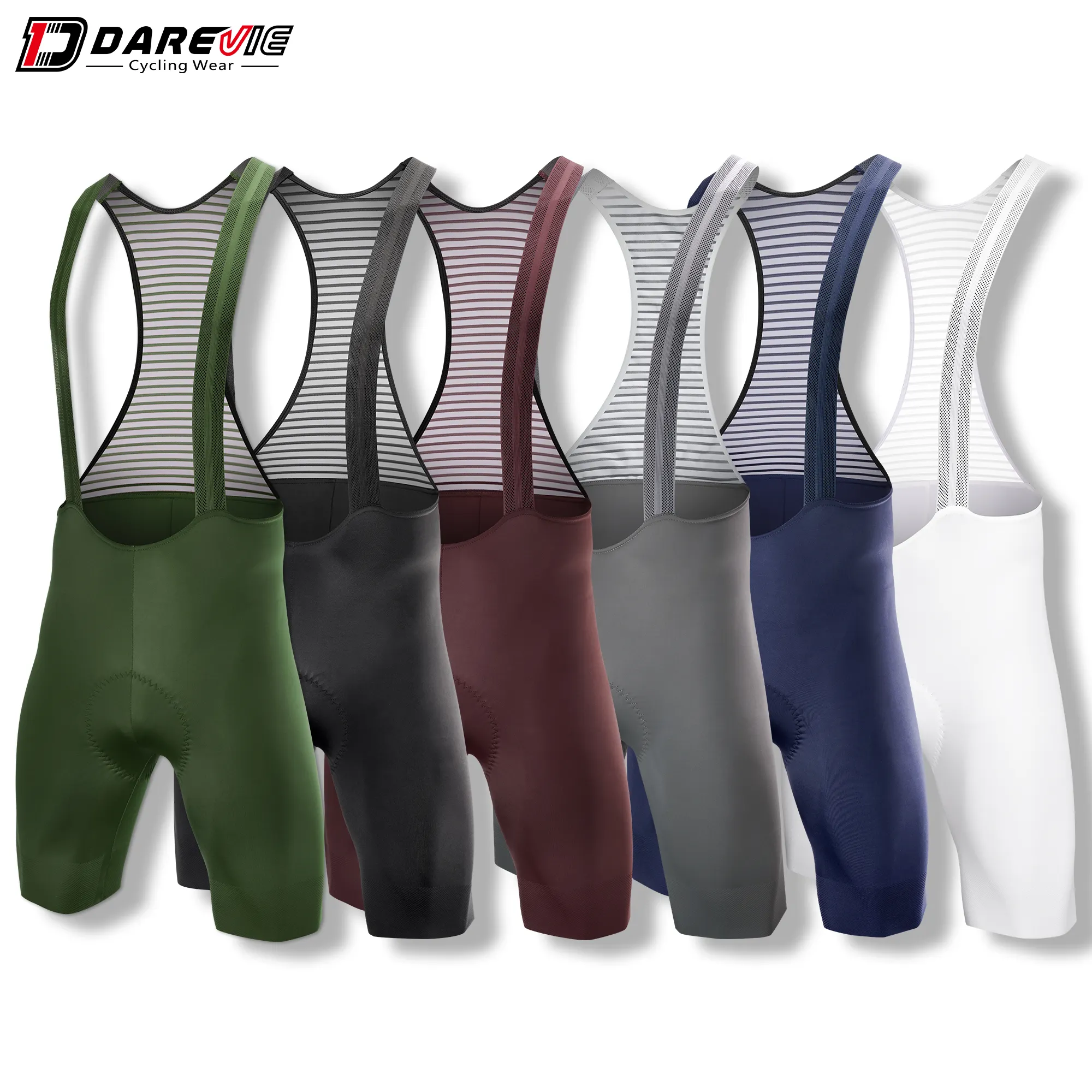 Darevie Men Long Distance Cycling Bicycle Bib Short Gel Chamois Sublimated Design Six Color Bike Shorts