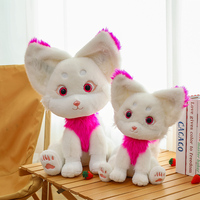 Peluche douce de haute qualité, jouet en peluche renard des neiges d'hiver avec accents roses, rembourrage en coton PP pour la sécurité des enfants et compagnon de sommeil