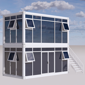 Casa Contenedor Modificada de Diseño Industrial Rectangular con Escaleras y Ventanas para Uso Residencial - Product Image 2