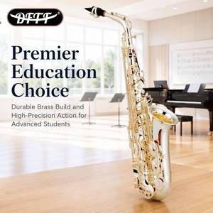 Saxophone alto en Mi bémol, laiton plaqué argent, performance professionnelle en concert, avec <span class=keywords><strong>sac</strong></span> de transport - Product Image 3