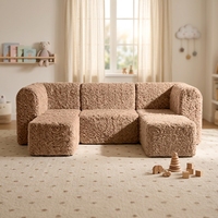 Sofá de Espuma para Niños 4 en 1, Suave y Seguro, con Bordes Redondeados, Funda Lavable, para Jugar en Interiores, para Familias y Jardines de Infancia