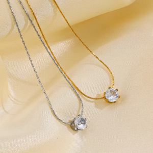 CZ Pierre Patte Pendentif Collier Haute Qualité En Gros Personnalisé Pas Cher À La Mode Cubique Zircon Lien Chaîne Patte Charme Collier - Product Image 1