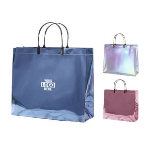 Unisex PVC Handheld Laser <b>Bag</b> Customized Casual Tote Two Handles Open Closure for Clothing Shopping Storage Plastic <b>Gift</b> Handbag - Product Image 5