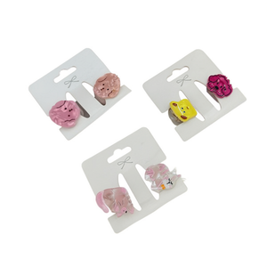 Barrettes pour cheveux pour enfants de la série Kitty Dog, en plastique, design animal de dessin animé, utilisation quotidienne, emballage en carton de haute qualité - Product Image 1