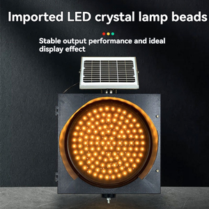 Năng lượng mặt trời màu vàng 250mm giao thông đèn hiệu ánh sáng LED chướng ngại vật Cảnh báo làn đường đánh dấu ánh sáng 8 Wát nhựa và vật liệu nhôm 250 mét Kích thước - Product Image 2