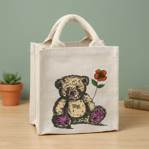 Luxury Designer Jute Animal Print Waterproof Zipper Closure Square Shape 1-1.9L Capacity <b>Kids</b> Bags <b>Handbags</b> Fashionable Coin - Product Image 2