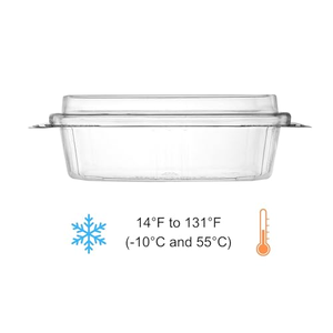 Boîte en plastique transparente à clapet de 8 oz, 12 oz, 16 oz, 24 oz, 32 oz, 48 oz, emballage jetable pour salade de fruits, conteneur alimentaire en PET à charnière - Product Image 3