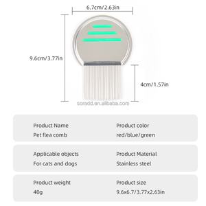 Peines Profesionales de Acero Inoxidable y Plástico para Perros y Gatos - Herramienta Práctica para Eliminar Eficazmente Piojos y Liendres - Product Image 4
