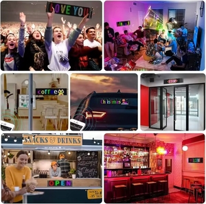 แผงควบคุมป้ายสัญลักษณ์รถยนต์แบบ DIY สีเต็ม16x96 RGB ควบคุมด้วยแอปหน้าจอพิกเซล LED เมทริกซ์แบบตั้งโปรแกรมได้สำหรับข้อความภาพเคลื่อนไหว - Product Image 6