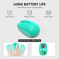 Mouse Nirkabel AIKUN MX36, Mouse Tanpa Suara 2.4G dengan Penerima USB, Auto Tidur, Mouse Komputer Portabel (Hijau)