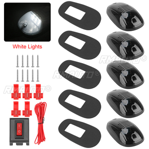12 LED, 5 pièces, feux de gabarit 12V/24V pour toit de cabine de voiture, feux de positionnement, feux de toit, lentille fumée noire pour Tundra F150 Dodge GMC - Product Image 2