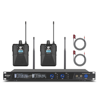 Sistem Monitor In-Ear Nirkabel Debra Audio ER-202 2 Kanal untuk Mikrofon Dinamis, Earphone, XLR Studio, dan Kotak Penyimpanan untuk Bernyanyi