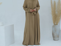 mélangé de crêpe de couleur pure se connecte avec l'écharpe 2 poches latérales Pashmina Abaya pour les femmes musulmanes de Dubaï