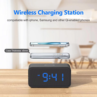 Dual Wecker Sound maschine Drahtlose Ladestation 20 Beruhigende Schlaf geräusche 0-100% Dimmer für IPhone/Samsung für Office