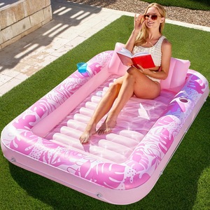 Người duy nhất <span class=keywords><strong>Inflatable</strong></span> thuộc da hồ bơi Lounger Float người lớn với gối - Product Image 4