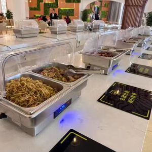 Ensemble buffet <span class=keywords><strong>de</strong></span> chauffe-plats électriques en acier inoxydable pour hôtel restaurant traiteur présentoir chauffant nouvel équipement <span class=keywords><strong>de</strong></span> <span class=keywords><strong>cuisine</strong></span> - Product Image 1