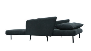 <b>Black</b> Fabric Modern Convertible Loveseat Sleeper <b>Sofa</b> <b>Bed</b> with Pillows for Living Room - Product Image 6