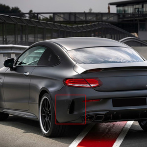 Mercedes-Benz C-Class Coupe C205 Rear Bumper Air Blade Piano Black Carbon Fiber Texture Exterior Modification - Product Image 3