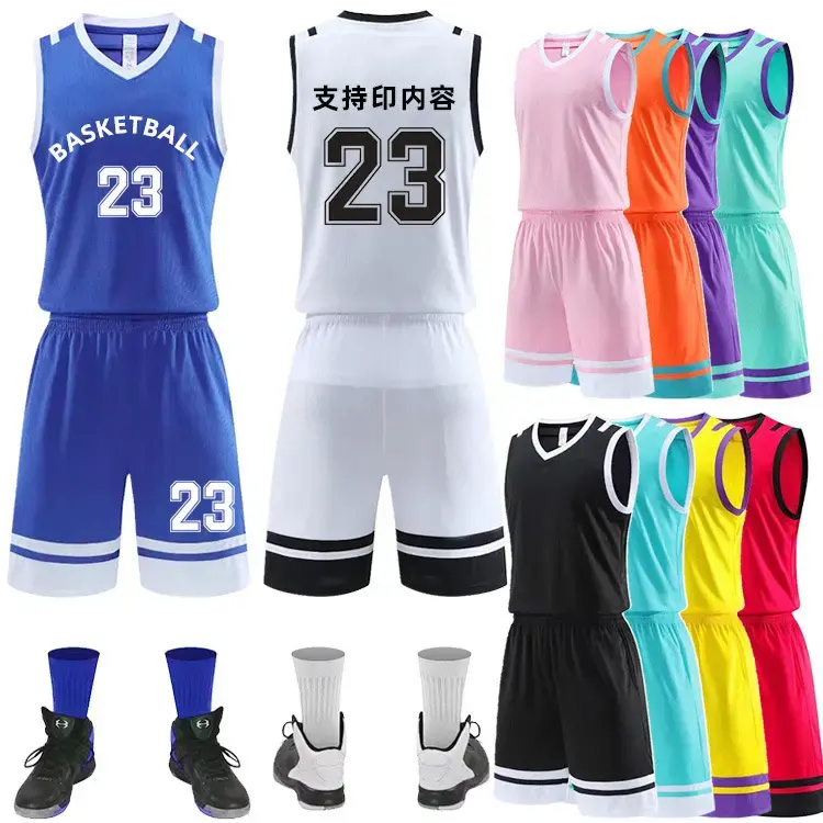 Wholesale Custom Basketball Jersey Vest Men's Quick-Drying Polyester Breathable Sports Sleeveless Jersey T-Shirt