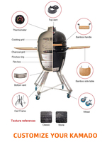Fabricant Barbecue Parrilla Pro 12 13 23 24 26 29 Pouces Rôtissoire Big Green BBQ Céramique Charbon Kamado Grill
