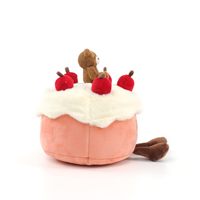 Peluche pour animaux de compagnie en forme de gâteau aux cerises, jouet interactif à mâcher en forme de nourriture mignonne pour chiens