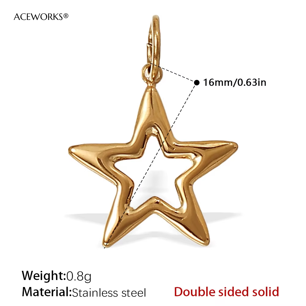 Pj433g double-sided star charm