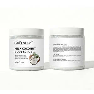 Gommage corporel au lait de coco biologique GreenLem, parfum rose - Nettoyage en profondeur, exfoliant, lissant, éclaircissant pour tous - Product Image 6