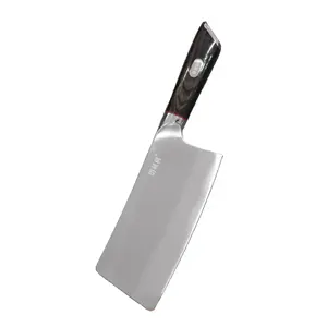 핫 잘 팔리는 Pakka 나무 Handle 주방 칼 Set 7 인치 9cr18mov Stainless Steel Cleaver 중국어 마 칼 슬라이스 칼