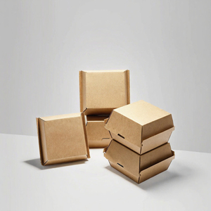 Corrugated <b>Burger</b> Packaging <b>Box</b> Takeout Lunch Container Rectangular Food <b>Box</b> Cartoon Design - Product Image 3