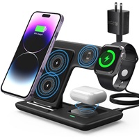 Support de chargeur sans fil pliable 3 en 1, réglable de 45 à 65 degrés, avec adaptateur PD18W pour téléphone, montre et écouteurs