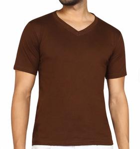 Camiseta Casual de Verano para Hombre, Cuello en V, Manga Corta, 100% Algodón, Transpirable, Antibolitas, Suave, Corte Regular - Product Image 1