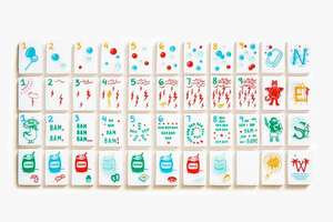 Fichas de Mahjong Americanas de Acrílico Multicolor de Una Sola Capa, Tema Moderno y Lúdico de Santa Monica, Blancas, de Lujo, para 4 Jugadores - Product Image 3