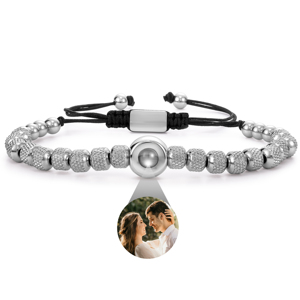 Bracciale fotografico personalizzato per uomo e donna <span class=keywords><strong>bracciali</strong></span> di proiezione con perline in pietra naturale - Product Image 4