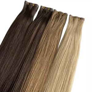 Jasmine beauty Flat Weft Hair Extensions for Salon Double Drawn 100% Remy Virgin Hair Seamless Natural Color Wholesale - Product Image 6