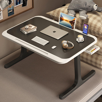 Bureau portable pliable multifonctionnel, table miniature économique avec lampe de lecture, pour lit, canapé, dortoir, bureau