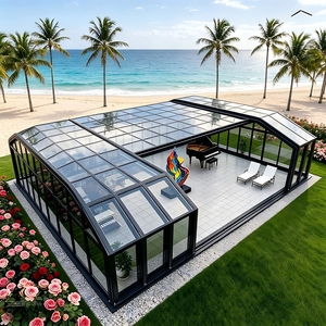 Veranda Elettrica Esterna con Schermo Privacy, Personalizzabile per Tutte le Stagioni, <span class=keywords><strong>Balcone</strong></span> Esterno in Alluminio con Ampie Vetrate - Product Image 5