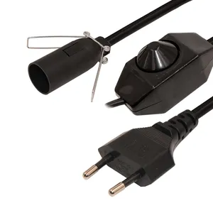 Kabel Daya Eropa di AS Lampe Eropa Salt Lead T5/T8 3 Pin untuk lampu Led Kit lampu steker kabel