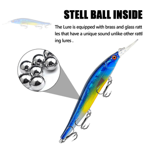 WEIHE 13,5 cm 15,5 g 6 #   Leurre flottant artificiel pour la pêche au vairon, appât dur - Product Image 6