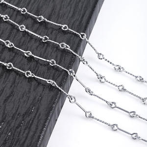 Chaîne de collier marin en acier inoxydable vintage <span class=keywords><strong>à</strong></span> coupe <span class=keywords><strong>diamant</strong></span> plate, capuchons de perles pour la fabrication de bijoux, bracelet, cheville, accessoire en vrac - Product Image 6