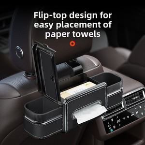 Auto-Rücksitz-Aufbewahrungsbox Taschentuchbox Getränkehalter Aufbewahrungstasche Haken Multifunktionale Rückenlehnen-Ablage - Product Image 3
