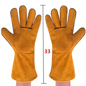 12477 en420 कपास की पंक्तिबद्ध कफ़ पूरी तरह से लाइन के संपर्क ताप 100 14.5 इंच लाल चमड़े का मिग वेल्डर्स गौंटलेट - Product Image 4