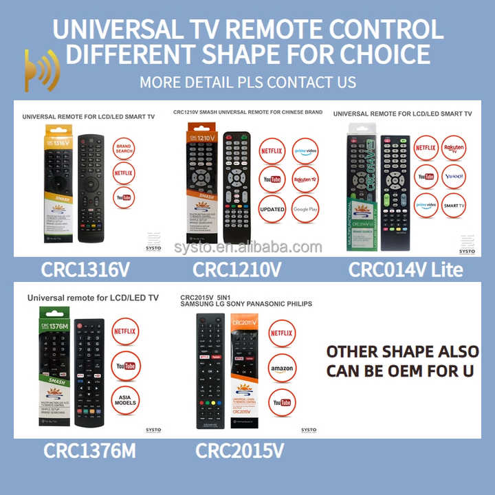 SYSTO CRC1210V Universal LCD/LED Tv Remote Control All in One Remote Smart Tv Remote L1210