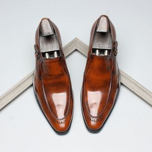 Mocassins de printemps pour hommes en cuir véritable, cousus Goodyear, faits main, à enfiler, ornés de perles, style britannique décontracté, chaussures basses en cuir - Product Image 6