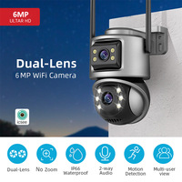 ICSEE Nueva cámara CCTV binocular de 6 MP Vigilancia para el hogar HD WIFI Puerto de red cableado inalámbrico Cámara IP