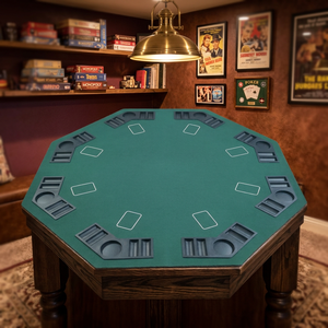 Table de poker octogonale pliable de 48 pouces, tapis de casino pour 8 joueurs, table de jeu en MDF avec housse pour la maison, le sous-sol, l'hôtel - Product Image 3