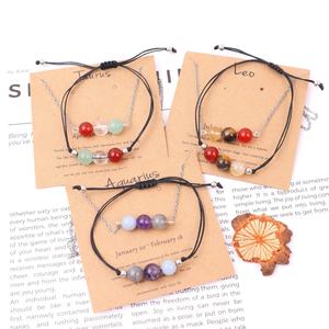 Venta al por mayor mascota cristal piedra <span class=keywords><strong>amatista</strong></span> energía espiritual cristal doce constelaciones pulsera collar conjunto <span class=keywords><strong>para</strong></span> regalo - Product Image 2