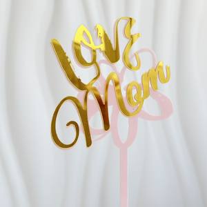 Ychon Best Mom Eve Acrylique Gâteau Toppers Or Rouge Rose Fête Des Mères Fournitures De Cuisson Je T'aime <span class=keywords><strong>Maman</strong></span> Gâteau Toppers Cadeaux Décoration - Product Image 5