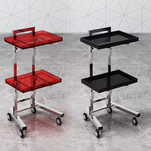 Stainless steel beauty and hair salon folding cart internet-famous small cart hair salon tools hair cutting - Product Image 4